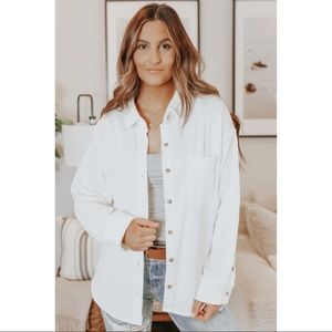 Button Down Ivory Corduroy Shirt